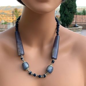Blue Handmade Beaded Necklace